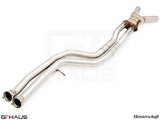 Premium dual LX pipes for BMW F80/82/83 (M3/M4) 2014-2020, featuring 65mm piping and Velocity box for enhanced performance.