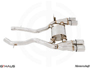 Premium stainless steel exhaust system for BMW F80/82/83 M3/M4, featuring enhanced performance and sound.