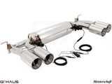 Premium exhaust system for BMW F85 X5M, featuring stainless steel construction and electronic valve control.