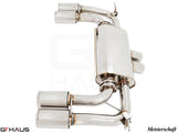 Premium exhaust system for BMW F85 X5M, featuring stainless steel construction and dual tips for enhanced performance.