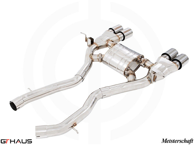 Premium performance exhaust system for BMW F87 M2, M2 Competition, and M2 CS Coupe, featuring stainless steel construction.