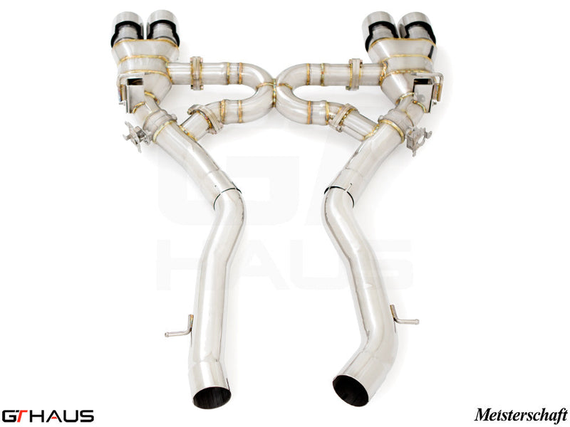 Premium stainless steel exhaust system for BMW F87 M2, M2 Competition, and M2 CS Coupe, featuring dual tips and precision engineering.