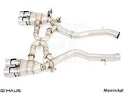 Premium performance exhaust system for BMW F87 M2, M2 Competition, and M2 CS Coupe, featuring stainless steel construction.