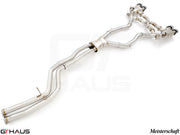 Premium exhaust system for BMW F87 M2, M2 Competition, and M2 CS Coupe, featuring stainless steel construction and electronic valve control.