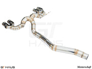 Premium exhaust system for BMW F87 M2/M2 Competition/CS, featuring stainless steel construction and electronic valve control.