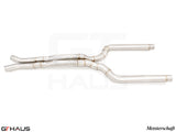 LSR Mid Resonator Delete Pipes for BMW F91/92 M8, 76mm full cat-back exhaust system, crafted for enhanced performance.