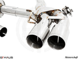 Premium exhaust system for BMW F91/92 M8 and M8 Competition, featuring polished stainless steel tips and precision engineering.