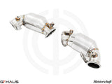 Premium down pipes for BMW F96 X6M SAV 2020+, featuring 400 CEL sport cats and 90mm piping for enhanced performance.