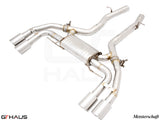 Premium exhaust system for BMW F97 X3M SAV, featuring T304 stainless steel and quad tips for enhanced performance.