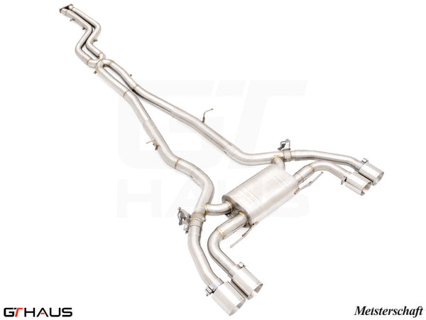 Premium performance exhaust system for BMW F97 X3M SAV, featuring T304 stainless steel and enhanced sound.