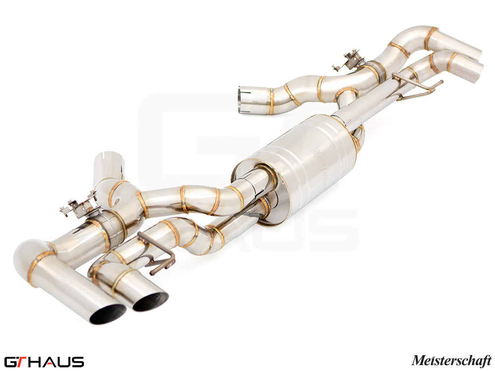 Premium performance exhaust system for BMW G07 X7 SAV M50ix V8, featuring stainless steel construction and precision design.
