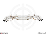 Premium exhaust system for BMW G11/G12 7 Series 760i/Li Bi-turbo V12, featuring polished stainless steel construction.