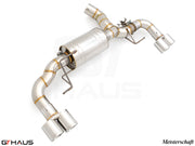Premium Meisterschaft exhaust system for BMW G20 3 Series 320i/330i/xi I-4, featuring stainless steel construction and electronic valve control.