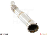 Premium down pipe for BMW G20 3 Series 340i/xi/M340i with OBD2 and 400 CEL sport cats for enhanced performance.