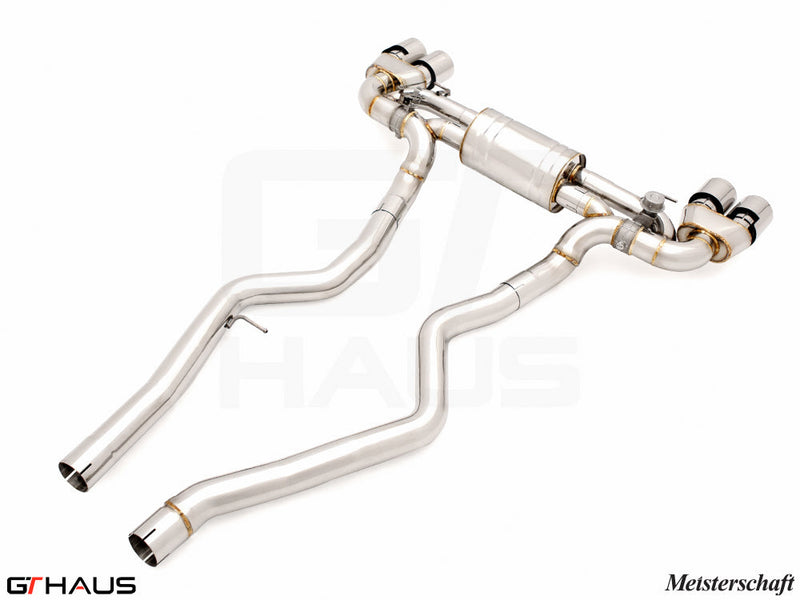 Premium stainless steel exhaust system for BMW G20 340i/xi/M340i, enhancing performance and sound.
