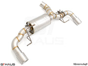 Premium performance exhaust system for BMW G20 3 Series 320i/330i/xi LCI I-4, featuring stainless steel construction.