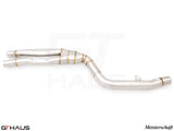 Full cat-back LSR mid resonator delete pipes for BMW G20 3 Series 340i/xi/(M340i) 2023+, made from stainless steel.