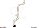 BMW G22/G23 4 Series 420i/430i/xi I-4 2022+ full cat-back LSR mid resonator delete pipes in polished stainless steel.