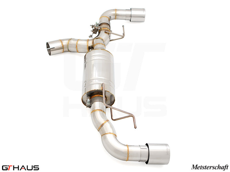Premium performance exhaust system for BMW G22/G23 4 Series 420i/430i/xi I-4, featuring stainless steel construction.