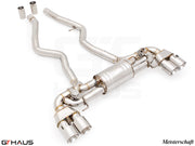 Premium exhaust system for BMW G22/G23 4 Series 440i/xi/M440i with B58 engine, featuring stainless steel construction.