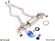 Premium Meisterschaft exhaust system for BMW G22/G23 440i/xi/M440i featuring stainless steel construction and electronic valve control.