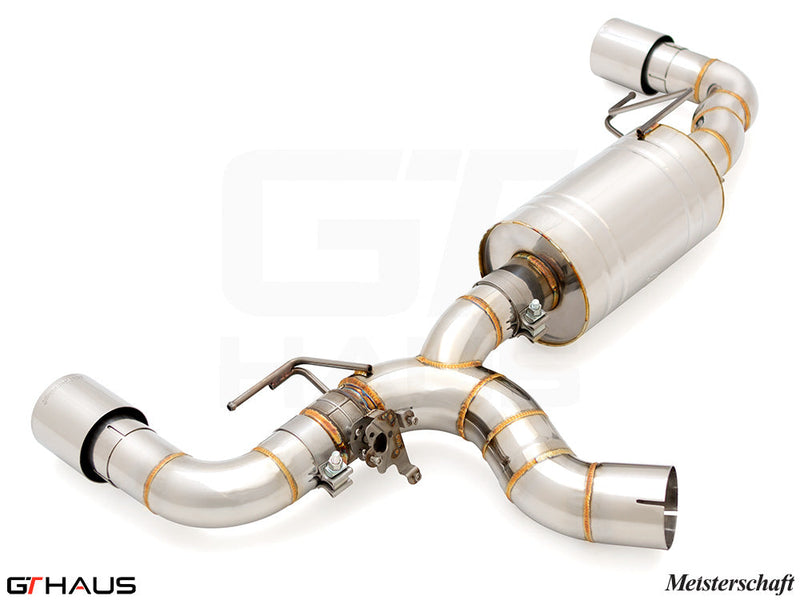 Premium exhaust system for BMW G26 4 Series Gran Coupe 420i/430i/xi I-4, featuring stainless steel construction and electronic valve control.