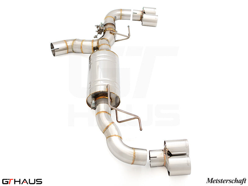 Premium exhaust system for BMW G26 4 Series Gran Coupe 420i/430i/xi I-4, featuring stainless steel construction and dual tips.