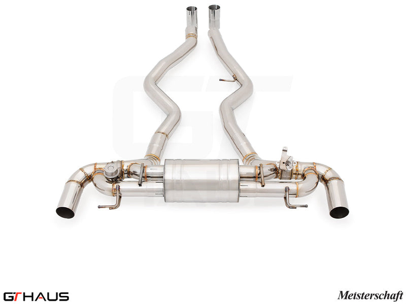 Premium exhaust system for BMW G26 4 Series Gran Coupe 440i/xi/(M440i) featuring stainless steel construction and electronic valves.