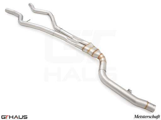 BMW G29 Z4 Series 2020+ full cat-back LSR mid resonator delete pipes for M40i model, showcasing stainless steel construction.