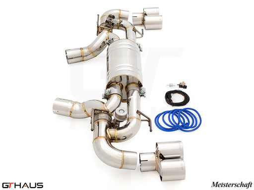 Premium performance exhaust system for BMW G29 Z4 Series sDrive M40i, featuring stainless steel construction and electronic valve control.