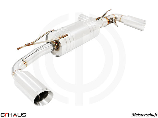 Premium performance exhaust system for BMW G30/G31 5 Series 520i/530i/xi I-4, featuring stainless steel construction.