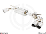 Premium performance exhaust system for BMW G30/G31 540i/xi I-6 (B58) featuring stainless steel construction and dual tips.