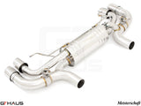 Premium performance exhaust system for BMW G30/G31 5 Series 550i/xi Bi-turbo V8, featuring stainless steel construction.