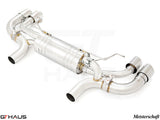 Premium exhaust system for BMW G30/G31 5 Series 550i/xi Bi-turbo V8, featuring polished stainless steel construction.