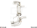 Premium performance exhaust system for BMW G30/G31 5 Series 550i/xi Bi-turbo V8, featuring stainless steel construction.