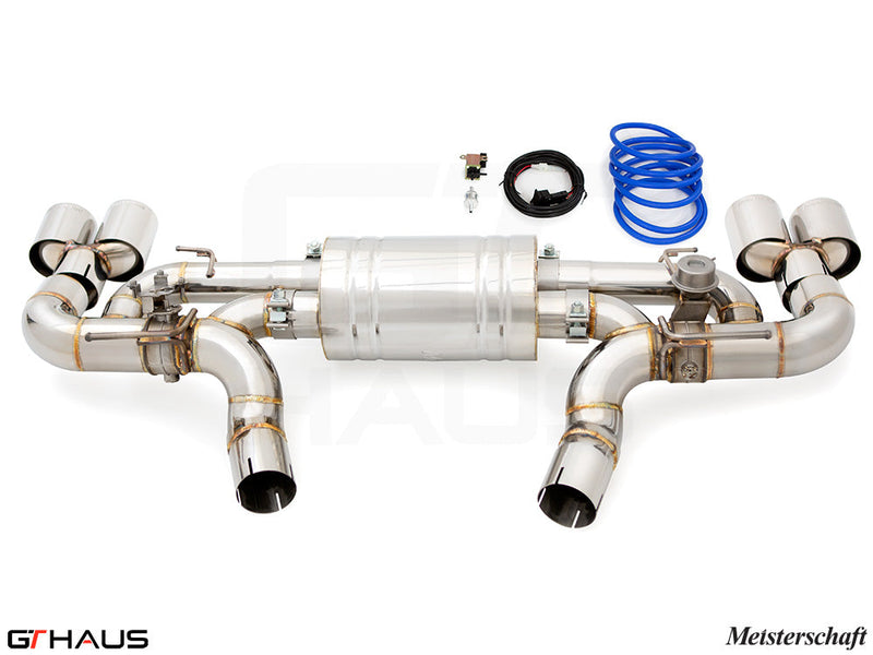 Premium exhaust system for BMW G42 2 Series 240i/xi/M240i with I-6 B58 engine, featuring stainless steel construction and valve control.