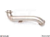 Premium stainless steel front crossover pipe for BMW G80/82/83 models, enhancing performance and exhaust flow.