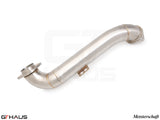 Premium stainless steel front crossover pipe for BMW G80/82/83 models, enhancing performance and exhaust flow.