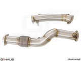 Premium BMW G87 M2 2023+ down pipes with 400 CEL sport cats and 90mm piping for enhanced performance.