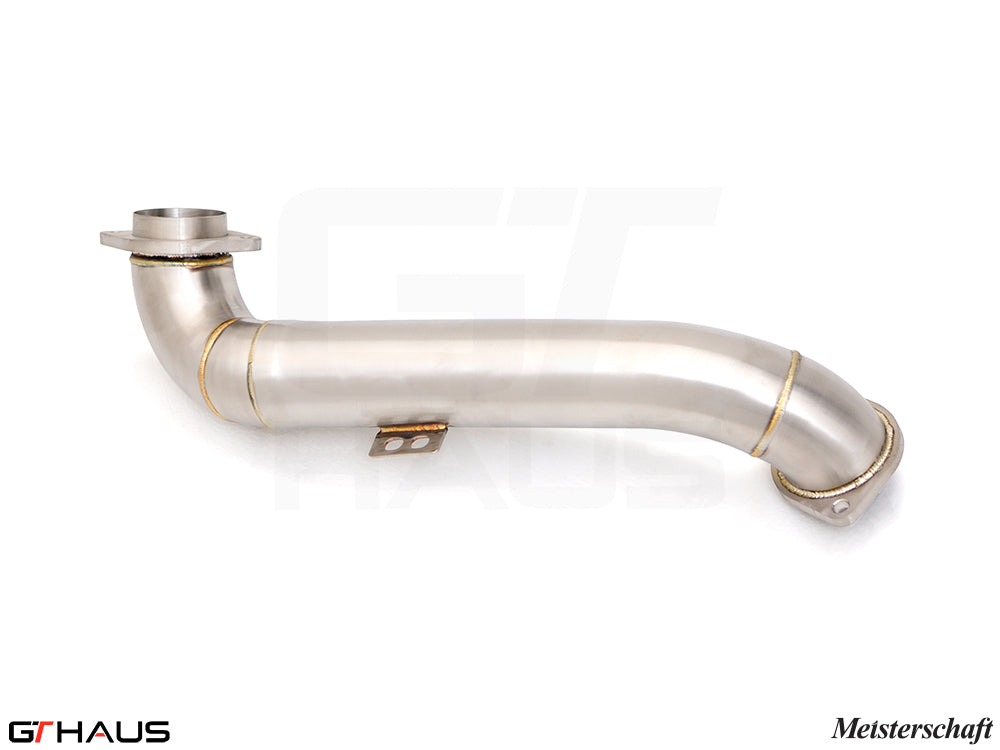 Premium stainless steel front cross pipe for BMW G87 M2/M2 Competition 2023+, enhancing exhaust flow and performance.
