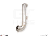 Premium stainless steel front cross pipe for BMW G87 M2/M2 Competition 2023+, enhancing exhaust flow and performance.