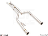Premium full cat-back LX pipes for BMW G87 M2/M2 Competition, featuring dual 76mm stainless steel piping.