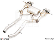 Premium performance exhaust system for BMW G87 M2/M2 Competition, featuring stainless steel construction and enhanced sound.