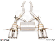 Premium Meisterschaft exhaust system for BMW G87 M2/M2 Competition, featuring stainless steel construction and dual tips.
