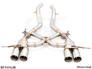 Premium exhaust system for BMW G87 M2/M2 Competition, featuring stainless steel construction and dual tips for enhanced performance.
