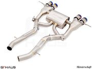 Premium Meisterschaft exhaust system for BMW G87 M2/M2 Competition, featuring stainless steel construction and dual tips.