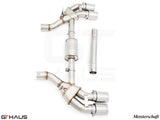 Premium exhaust system for BMW G90 M5 Sedan and G99 M5 Wagon, featuring stainless steel construction and electronic valve control.