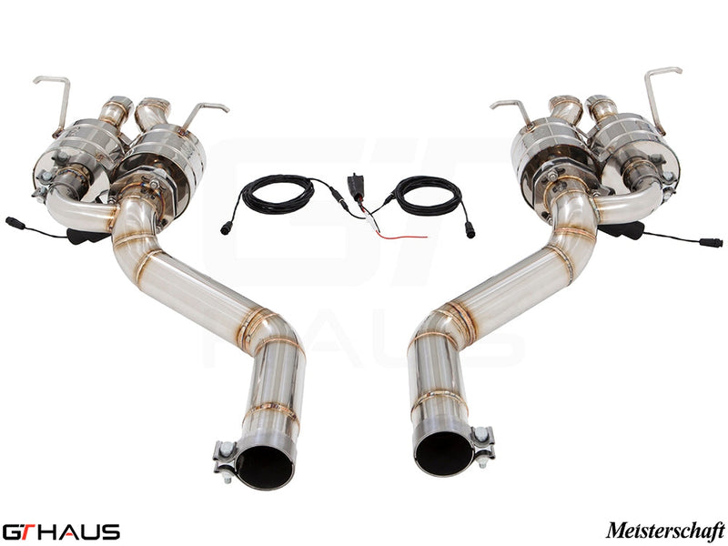 Premium performance exhaust system for Bentley Continental GT, featuring stainless steel construction and electronic valve control.