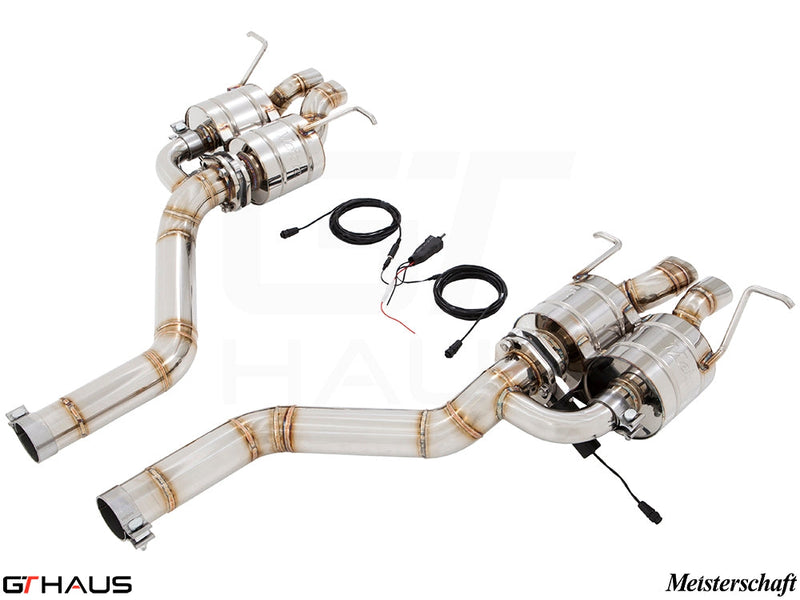 Premium exhaust system for Bentley Continental GT Speed, featuring stainless steel construction and electronic valve control.