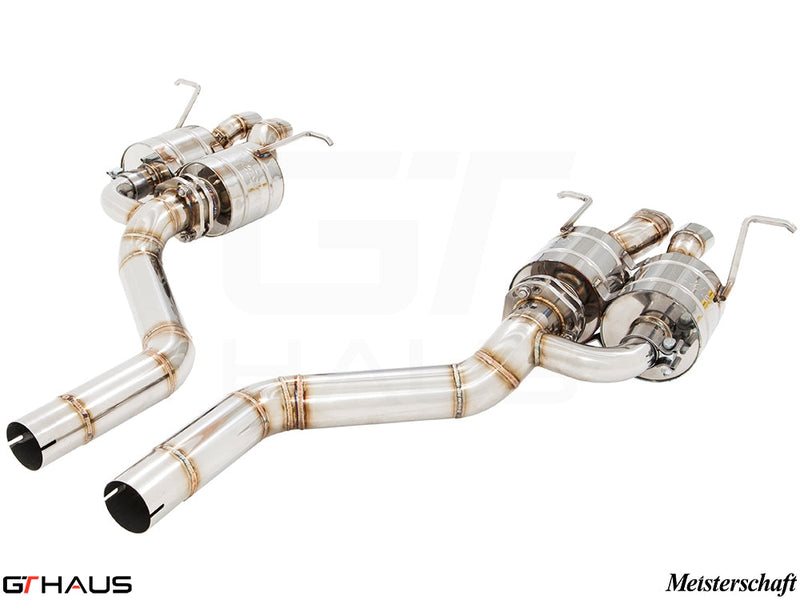 Premium performance exhaust system for Bentley Continental GT Speed, featuring stainless steel construction and electronic valve control.